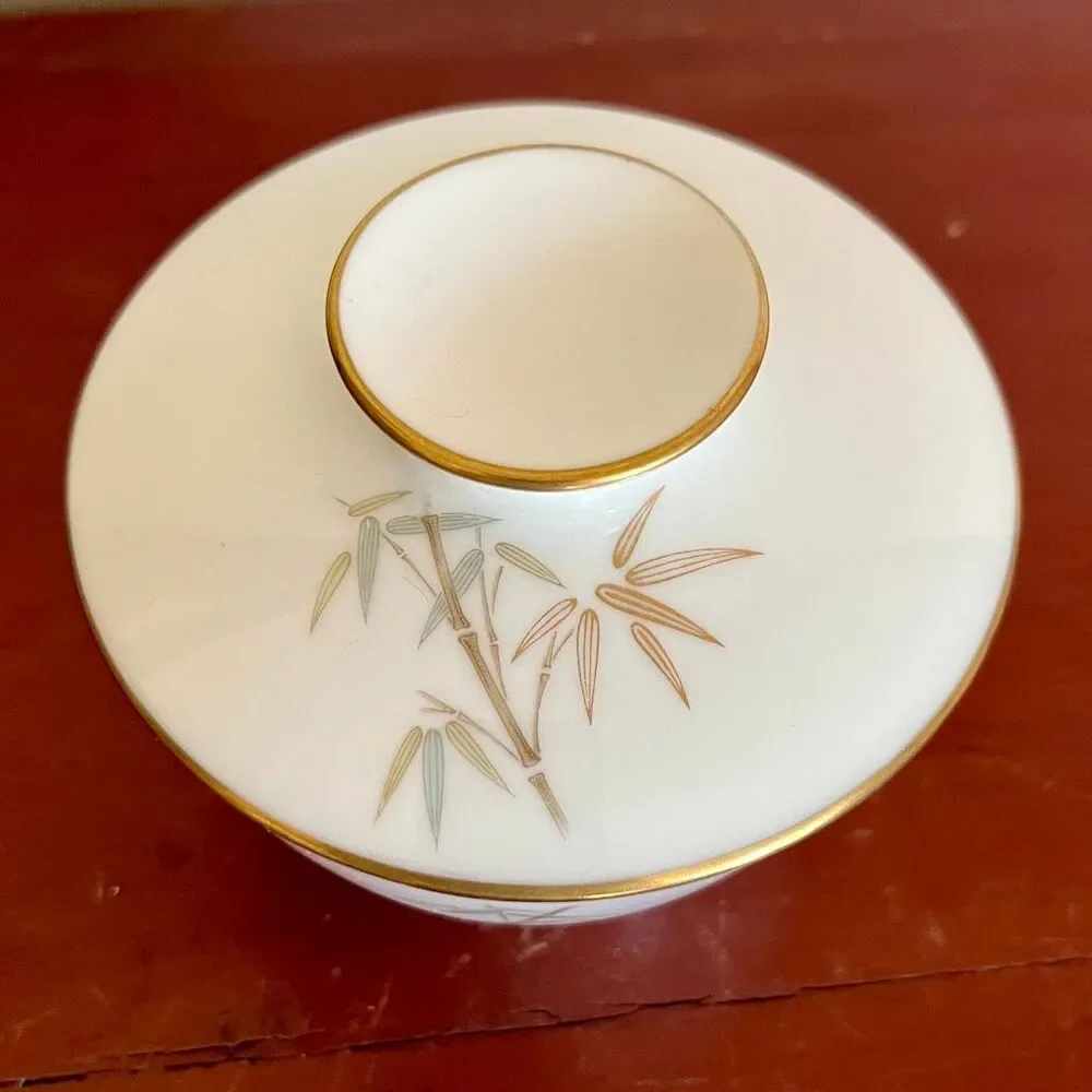 VTG Noritake China Oriental 6341 Bamboo Sugar Bowl Creamer Base Japan 1960s